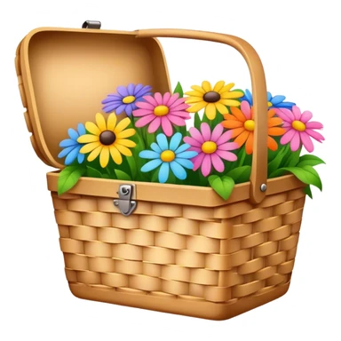 picnic basket with flowers sticker