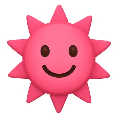 a bright and happy pink sun emoji sticker