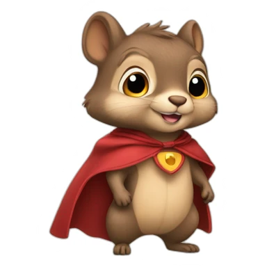 Squirrel with a cape sticker