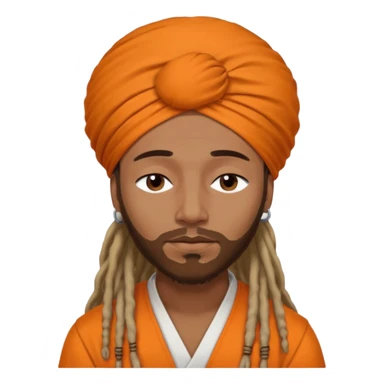 Brownskin man with long dreadlocks add a white turban on his head orange shirt sleeping with zzz above his head sticker