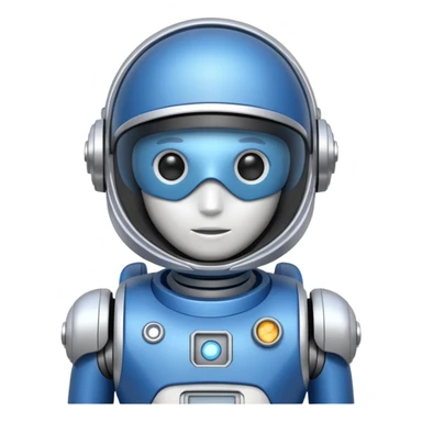 blue and white astrobot copilot sticker