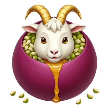 goat ball- a red seedless grade enrobed in goat cheese rolled in crushed pistachios and drizzled with honey sticker