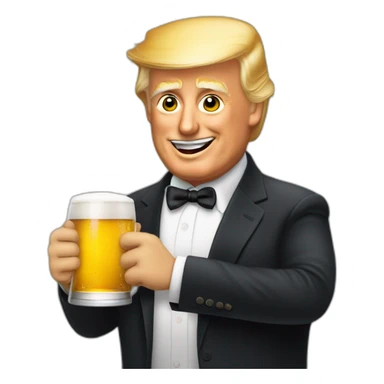 Trump qui boit une bière énorme sticker