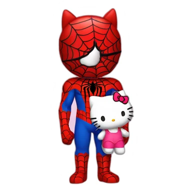 spiderman and hello kitty sticker
