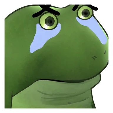 Teary eyes with hears sticker