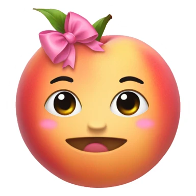One Peach with a pink bow  sticker