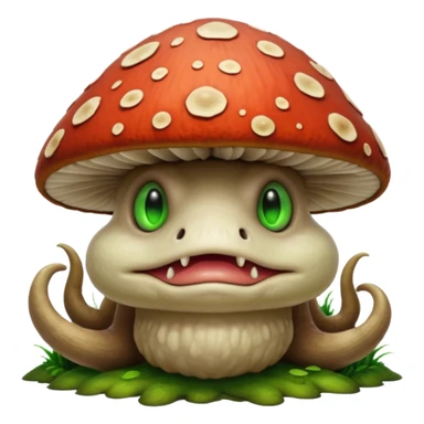poisonous mushroom beast portrait, head and shoulders only, creature made mostly of mushroom flesh, thick mushroom cap head, layered fungal textures, toxic green spore glow, animal-like eyes, fantasy monster pet vibe, 3D cartoon, mobile game icon style, clean background, no text, no watermark

 sticker