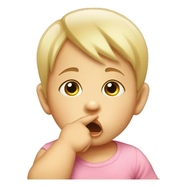 Baby confused with finger in mouth  sticker