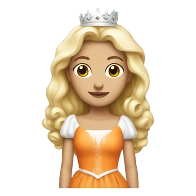 white queen orange dress sticker