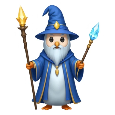 A penguin wizard sticker