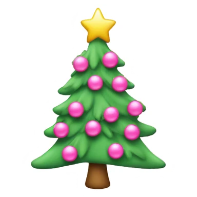 Pink Christmas tree with bows sticker