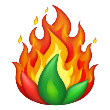 green and red fire sticker