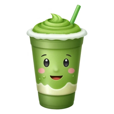 Matcha drink on a plastic cup  sticker