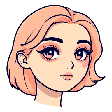 Peach looking emo sticker