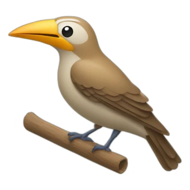 A bird but the beak is a kazoo sticker