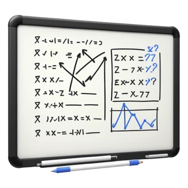 Whiteboard with wobbly lines indicating written notes sticker