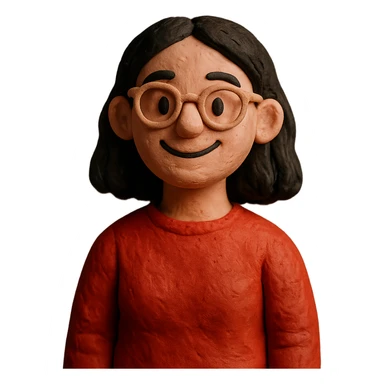 claymation style figure of mela.alm sticker