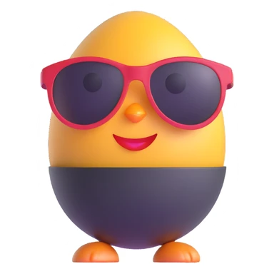 egg with sunglasses sticker