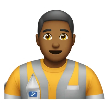 Walmart worker crying with a small smile  sticker