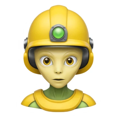 alien with yellow skin, Half body. sticker