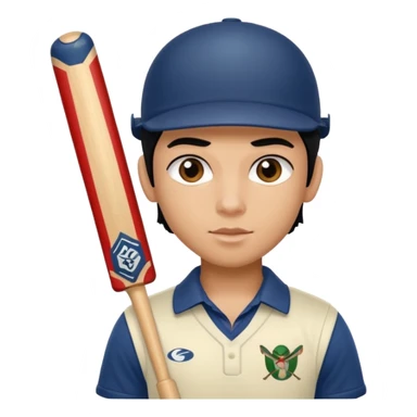 a pretty male bratz cricket player. black hair sticker