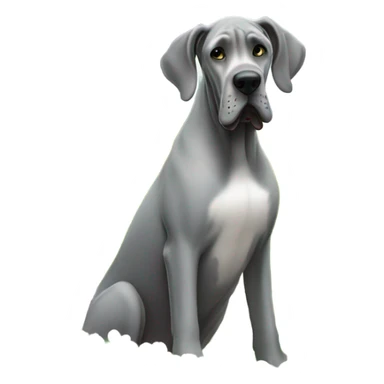 Grey great dane with clover sticker