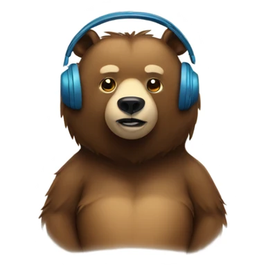 A bear with headphones on  sticker