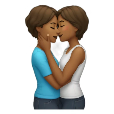 lesbian kiss sticker