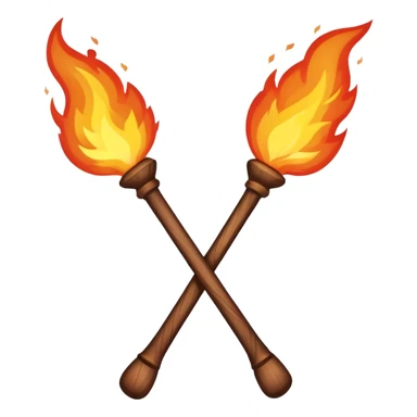 two magic wands with fire chunky crossed sticker