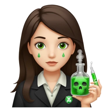 Gir trying to poison me her name tag  is denisa george is must be written  sticker