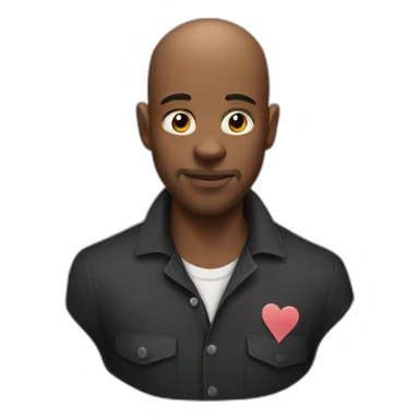 a bald black guys with poker face sticker