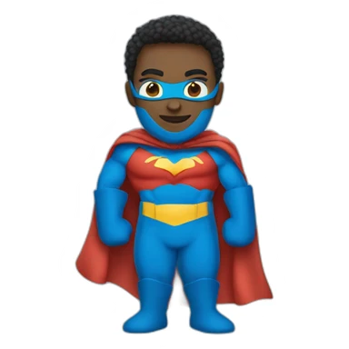 Super hero with blue cloths sticker