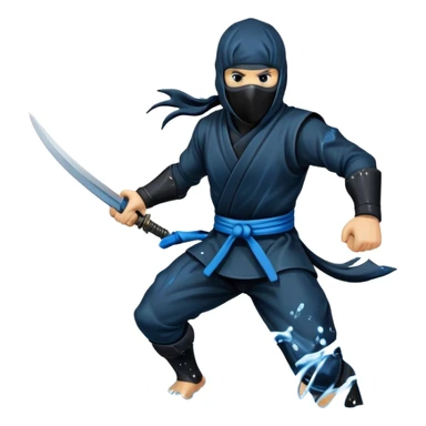 Water horse as a ninja, with a black ninja mask, wielding ninja stars, in water splash sticker