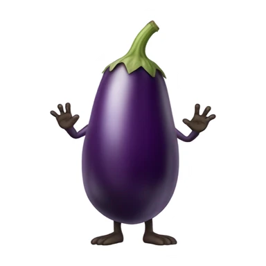 Eggplant with hands and feet sticker