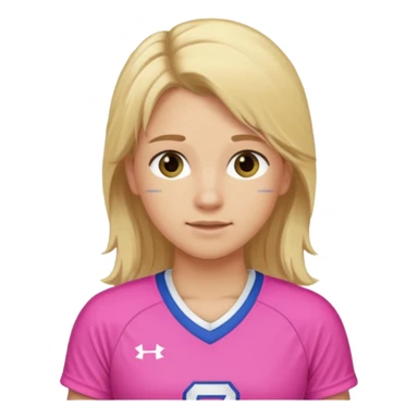 feild hockey player blond cute long hair and pink jersy sticker
