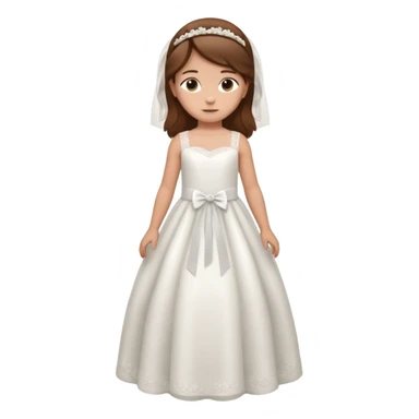 Niña pelo castaño, vestido boda, 5 años cuerpo entero sticker