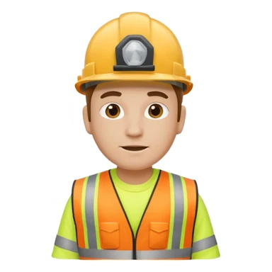 construction worker with safety vest sticker