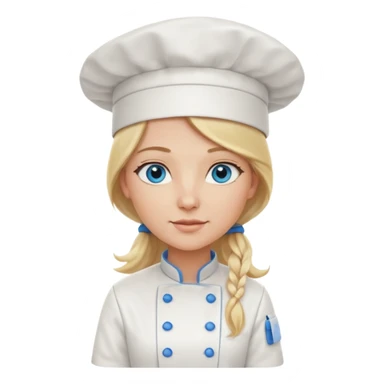 Long Blonde hair blue eyed female chef sticker