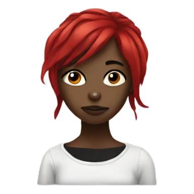 black emo girl with red hair  sticker
