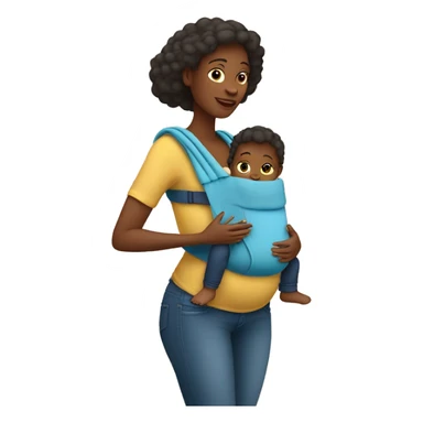 European Babywearing mom with baby ergo carrier on back sticker