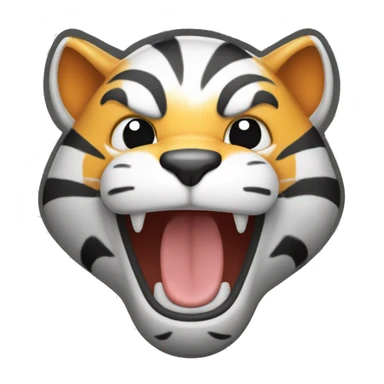 cute human tiger shape, laughing expression with lightning with the HO symbol sticker