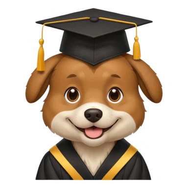 graduating cap dog sticker
