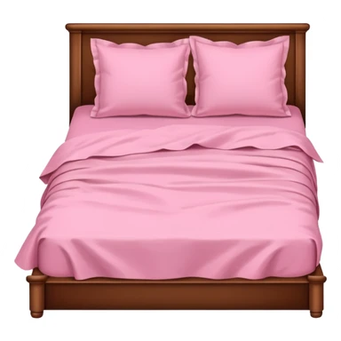 a bed with pink linens sticker