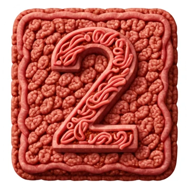 number 7 made of meat sticker