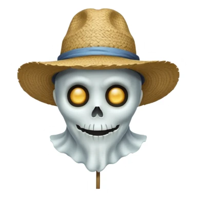 ghost farmer portrait, head and shoulders only, straw hat, spooky pale face, cracked skin, haunted vibe, 3D cartoon, mobile game icon style, clean background, no text, no watermark
 
 sticker