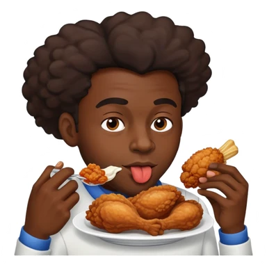 Big black  man eating chicken sticker