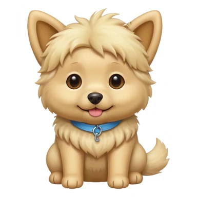 little fluffy blonde dog  sticker