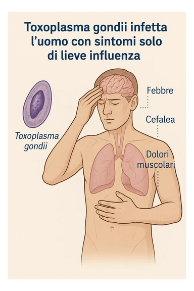 Toxoplasma gondii, infetta uomo ha sintomi solo di lieve influenza in italiano sticker