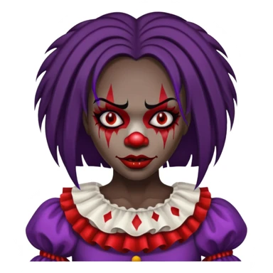 palhacinha sangrenta assassina pele negra de cabelo liso sticker