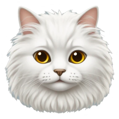 white fluffy cat with brown eyes sticker